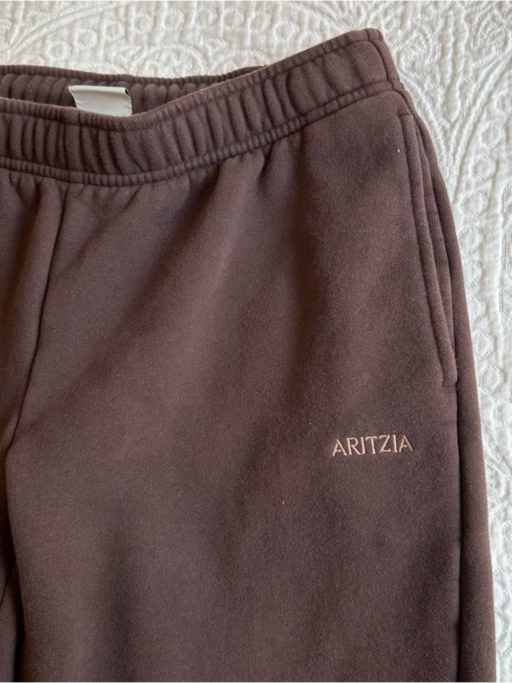 Aritzia sweat fleece Small Brown Fleece Sweatpants EUC - Picture 2 of 7